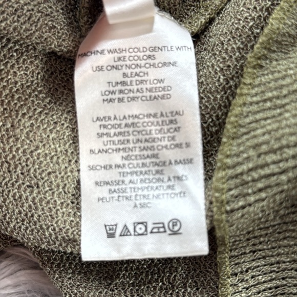 Free People Olive Green Quarter Button-Up Peasant Sleeve Women's Top - Picture 6 of 16